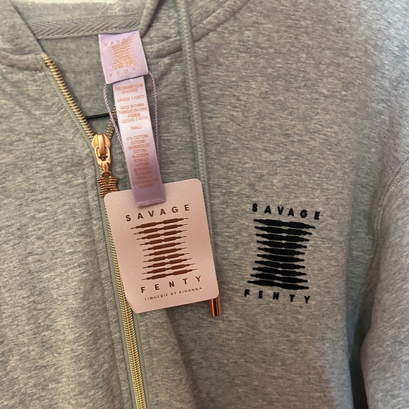 NWT Forever Fenty Savage X Hooded Jumpsuit Heather Grey Size Small - Picture 9 of 12